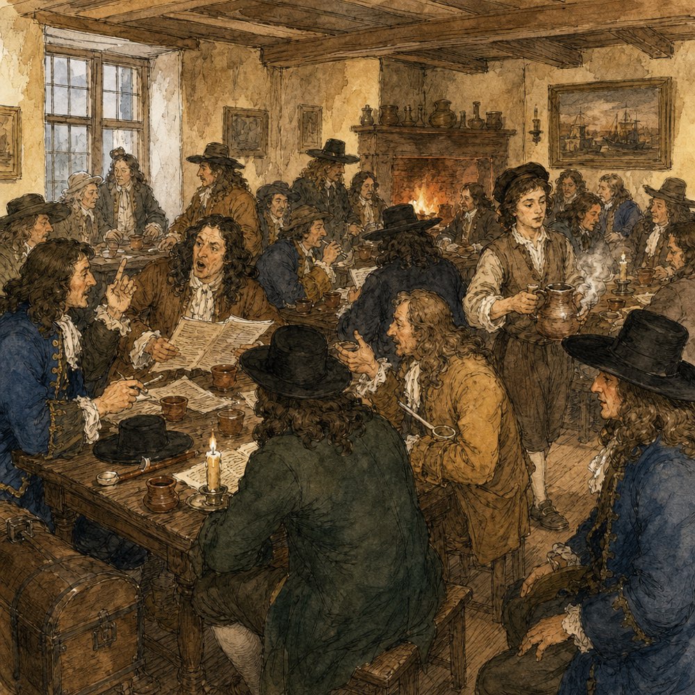 A 17th-century London coffee house